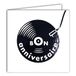 22230 DJ-Platina 22230 Vierkante kaart, goede verjaardag, muziek, draait vinylplaat, zwart, glanzend, met witte envelop 15 x 15 cm, creatie, printen, Franse productie, collectie droom van woorden
