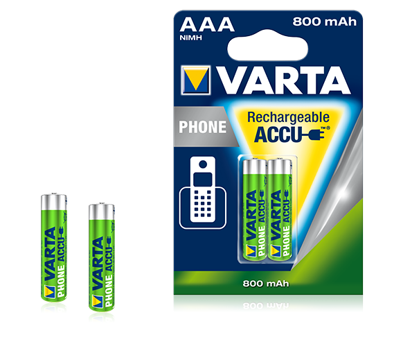 Varta T398B - Huishoudelijke batterijen - Nikkel-Metaalhydride (NiMH) - 800 mAh - 2 stuks