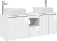 vidaXL Badkamerkastenset 3 st Hoogglans Wit 49,5 x 41 x 63 cm