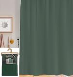 Urban Living Douchegordijn met ringen - donkergroen - pvc - 180 x 200 cm