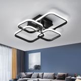 Comely Rechthoekige LED Plafonnier, 60W 6750LM LED Plafondlamp, Moderne LED Aluminium Plafondlamp voor Woonkamer Slaapkamer Keuken Gang (Zwart)