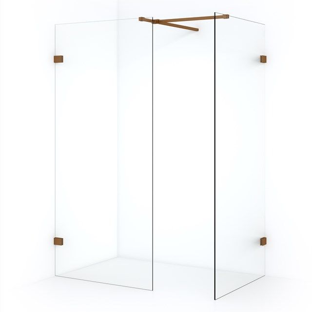 Maxaro Inloopdouche Diamond 90x90 cm Helder Veiligheidsglas Koper - 6095825096097