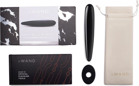 Le Wand Crystal Slim Wand - Black Obsidian - Glass Dildo
