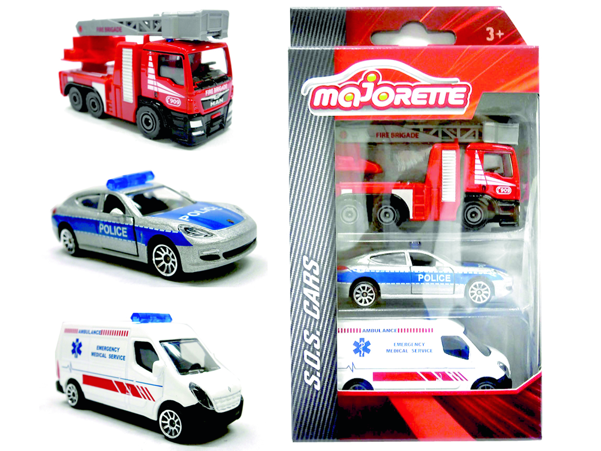 MAJORETTE SOS-Set (3 pcs, 16 cm)