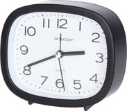 Giftdecor Wekker/alarmklok Good Morning - zwart - kunststof - 12 x 10 cm - staand - rond - batterij voeding