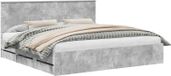 vidaXL Bedframe met hoofdeinde, betonkleur, 200 x 200 cm, constructiehout