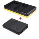 Powerpakket Deluxe: BP-511 duo oplader + 5000mAh Powerbank pour 2 batteries Canon BP-511 / BP-511A