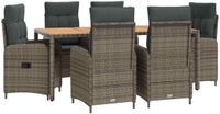 vidaXL Bartafel Set 2 Persoons Polyrattan Lichtgrijs en Donkergrijs