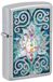 Zippo Stormaansteker, lotusbloem, hoogglans chroom, Fusion, navulbaar, herbruikbaar, windbestendig design, geschenkdoos, gemaakt in de VS