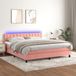 vidaXL Boxspring met matras en LED fluweel roze 180x200 cm
