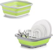Zeller Set wit/grijs/groene opvouwbare afwasbak met afdruiprek 38/42 cm