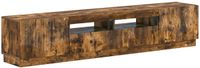 vidaXL - LED - tv-meubel - HOORN - 3 - st - Gerookt - eiken - Bewerkt - hout