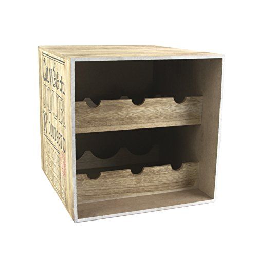 Totally Addict KV7210 Cave à Vin - 6 Bouteilles - Bois - Marron/Noir - 30 x 33.50 x 30 cm