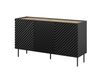 Buffet bas aspect chêne noir mat 150 cm
