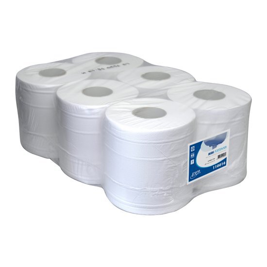 MTS Euro Products Midi rol 2-laags cellulose wit 6 x 160 meter perforatierand
