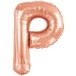 Amscan Ballon en aluminium Lettre P 100 x 80 cm Or rose