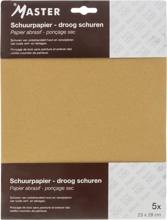 Master schuurpapier voor droog schuren - korrel 60 - 5 vellen