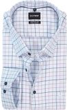 OLYMP Luxor comfort fit Big overhemd - popeline - lichtblauw met donkerblauw en bruin geruit - Strijkvrij - Boordmaat: 54 (EU maat: 6XL)