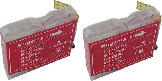 KATRIZ huismerk inkt voor Brother LC51/LC970/LC1000/37M - magenta - 2 stuks