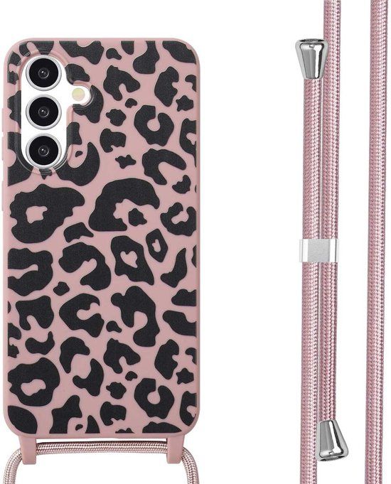 imoshion Hoesje - Geschikt voor Samsung Galaxy A36 - Siliconen design hoesje met koord - Animal Pink
