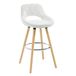 WOLTU Barkruk, Hoge Barstoel, Hoge Kruk met Rugleuning en Voetensteun, Houten Frame, Kunstleren Zitting, Wit, BH111ws-1