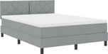 vidaXL Boxspringbed met hoofdeinde Lichtgrijs 140 x 200 cm Stof
