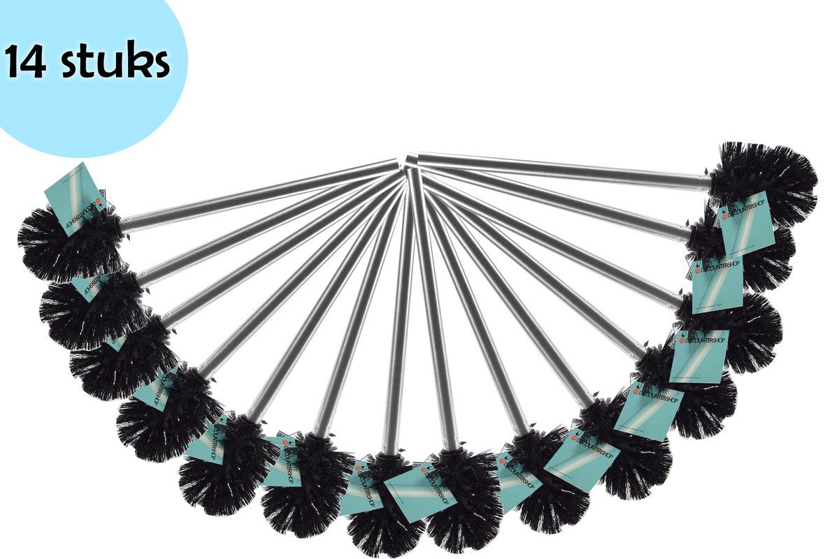 discountershop Losse toiletborstel universele RVS Toiletborstel Set - 14 Stuks WC-borstel WC Toilet Borstel Borstels Toiletborstels