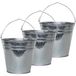 Merkloos Esschert Design Emmer/plantenpot/bloempot - 3x - zink - zilver - D26 x H25 cm
