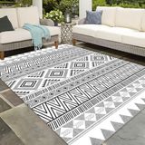 Goodivery Geometrisch Binnen- en Buitenkleed Grijs Zwart Polyester 160x230 cm