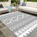 Goodivery Geometrisch Binnen- en Buitenkleed Grijs Zwart Polyester 160x230 cm