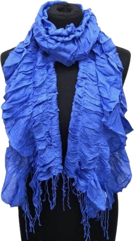 Blauwe Dunne Sjaal - 140 x 45 cm - Katoen - Dames