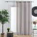 HomeMaison Gordijn van tamine met vierkante ogen, polyester, 145 x 180 cm, ivoorkleurig