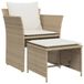 vidaXL Tuinstoel met voetenbank poly rattan beige