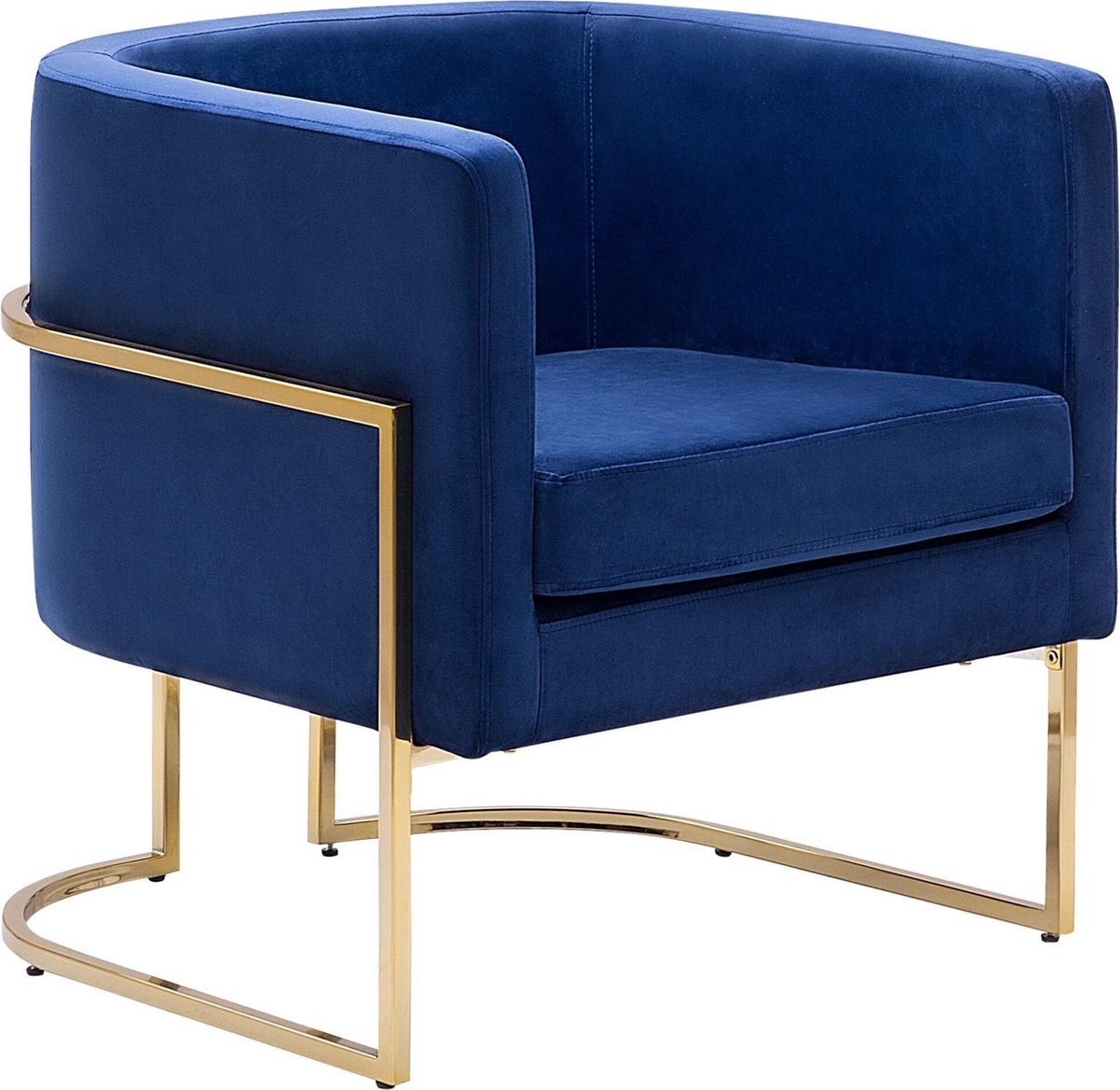 Beliani SIRKKA - Fauteuil - Blauw - Fluweel