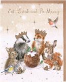 Wrendale Designs Wrendale Kerstkaarten Notepack - 8 stuks - 'The Christmas Party' Woodland Animal Christmas Card Pack