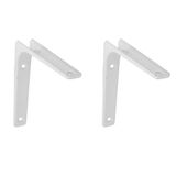 Amig - Set van 2 wandplankdragers - Metalen plankdragers - Planksteun - Staal - Wit - Afmeting: 150x125 mm - Max. aanbevolen gewicht: 20 kg