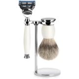 MÜHLE Sophist 3-delig scheren Silvertip Badger Scheerset 5-Blade Razor Porselein
