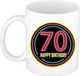 Bellatio Decorations Mok / Beker - Happy Birthday 70 Jaar - Neon - 300 ml