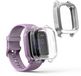 kwmobile 2x smartwatch hoes geschikt voor Garmin Venu Sq Music / Sq hoesje - Siliconen sporthorloge cover - Activity tracker case in transparant / zilver