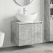 Maison Exclusive - Ensemble de meubles de salle de bain en béton gris, fabriqué en bois composite