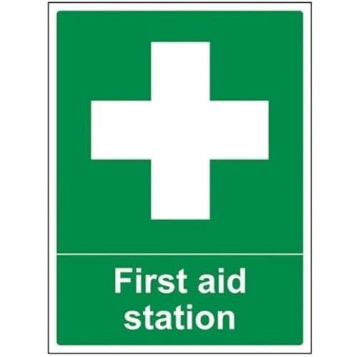 VSafety 31006BC-S "First Aid Station" Eerste hulp Algemeen Teken - Zelfklevend - 300x400mm - Groen
