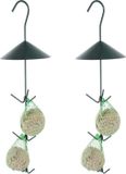 Merkloos / Sans marque Best for Birds Vogelvoederplek - 2x - vetbollen houder - 44 cm - hangend - metaal