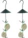 Merkloos / Sans marque Best for Birds Vogelvoederplek - 2x - vetbollen houder - 44 cm - hangend - metaal