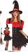 FIESTAS GUIRCA Sexy heksenkostuum voor dames, inclusief heksenhoed en jurk in rood en zwart, Halloween-kostuums voor dames, maat M