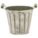 Mega Collections Emmer/plantenpot/bloempot - zink - legergroen - D17 x H15 cm
