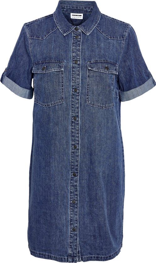 Noisy may Jurk Nmnew Signe S/s Denim Dress Wg002mb - Medium Blue - XS