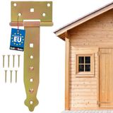 KOTARBAU® Kruishanging 200 mm winkelband deurband poortscharnier werfhangers scharnier bouwbeslag tuin torband tuinturval verzinkt goud