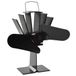 VidaXL Ventilateur de poêle à 2 pales noir Aluminium Plaque de cuisson à gaz 237,8 m³/h