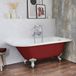 Hudson Reed Baignoire îlot demi-ronde Classique 168,5cm x 75cm - Saffron Red (Rouge), avec pieds de baignoire Blanc | Oxford