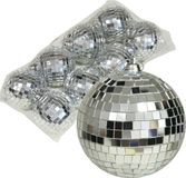Othmar Decorations discobal kerstballen - 8x - zilver - 6cm - kunststof